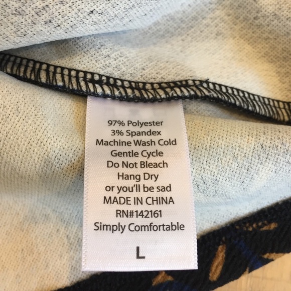 Lularoe Cassie Pencil Skirt Large floral black blue tan - Picture 4 of 5